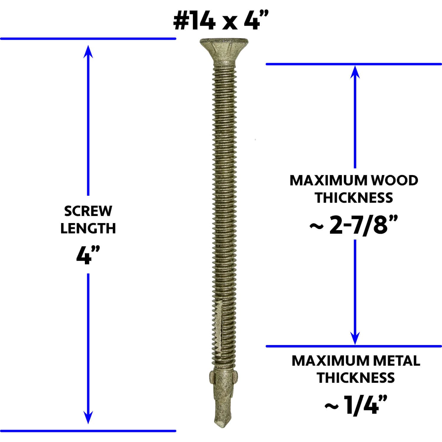14 X 4 Reamer Tek Torxstar Head Self-Drilling Wood To Metal Screws - 5 Lbsa 118 Tek Screws - Tek Screws For Flatbeds, Trailers,