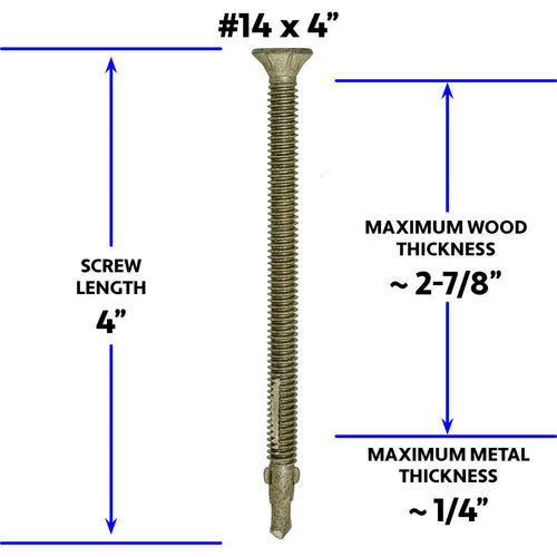 14 X 4 Reamer Tek Torxstar Head Self-Drilling Wood To Metal Screws - 5 Lbsa 118 Tek Screws - Tek Screws For Flatbeds, Trailers,