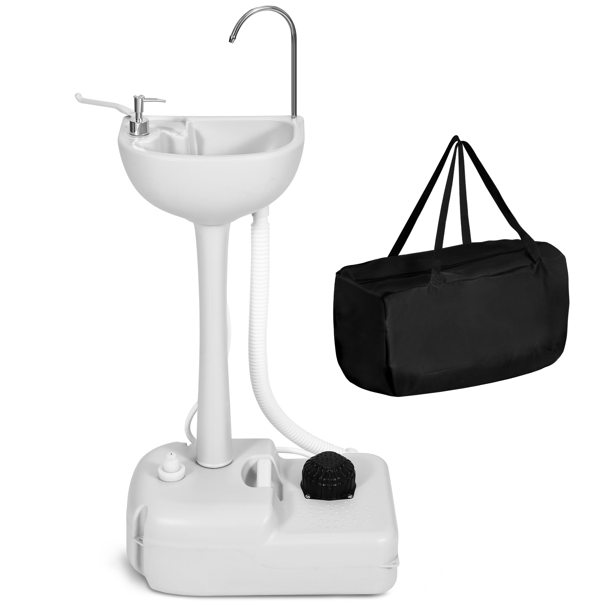 Yitamotor Portable Sink 17L Camping Hand Washing Station With Wash Basin Stand And Carry Bag, Wheels, Towel Holder, Soap Dispens
