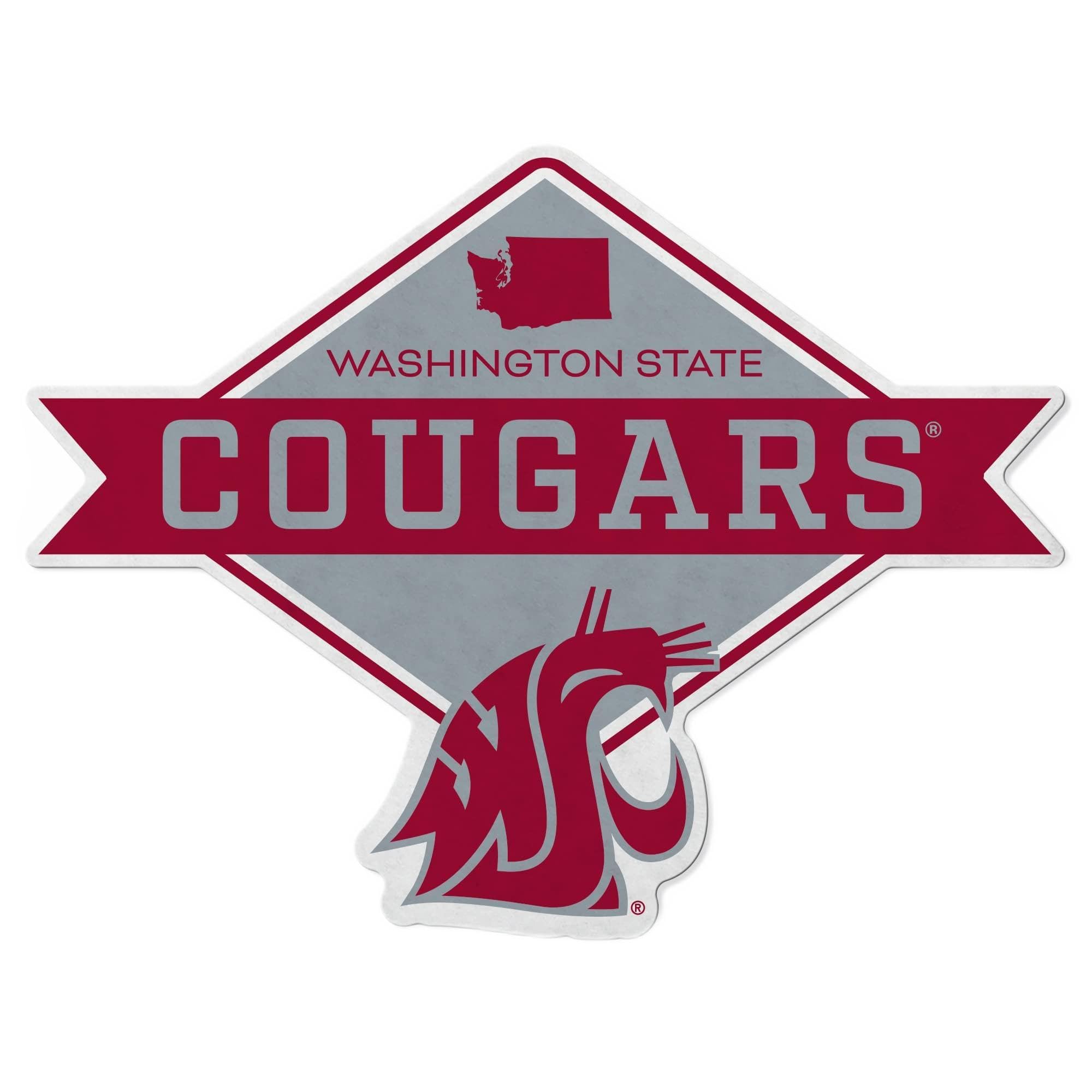 Rico Industries Ncaa Washington State Cougars Diamond Shape Cut Pennant - Home And Living Room D  Cor - Soft Felt Ez To Hang
