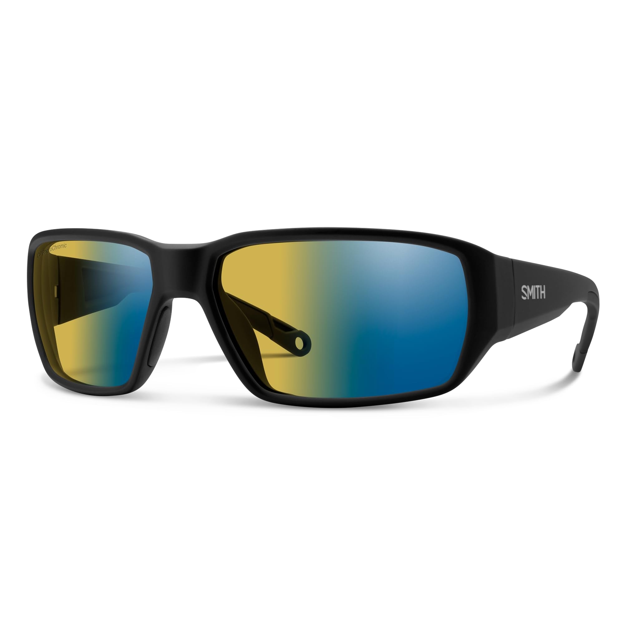 SMITH Optics Hookset Sunglasses - Sports Active Sunglasses for Fishing & More - For Men & Women - Matte Black + Polarchromic Yel