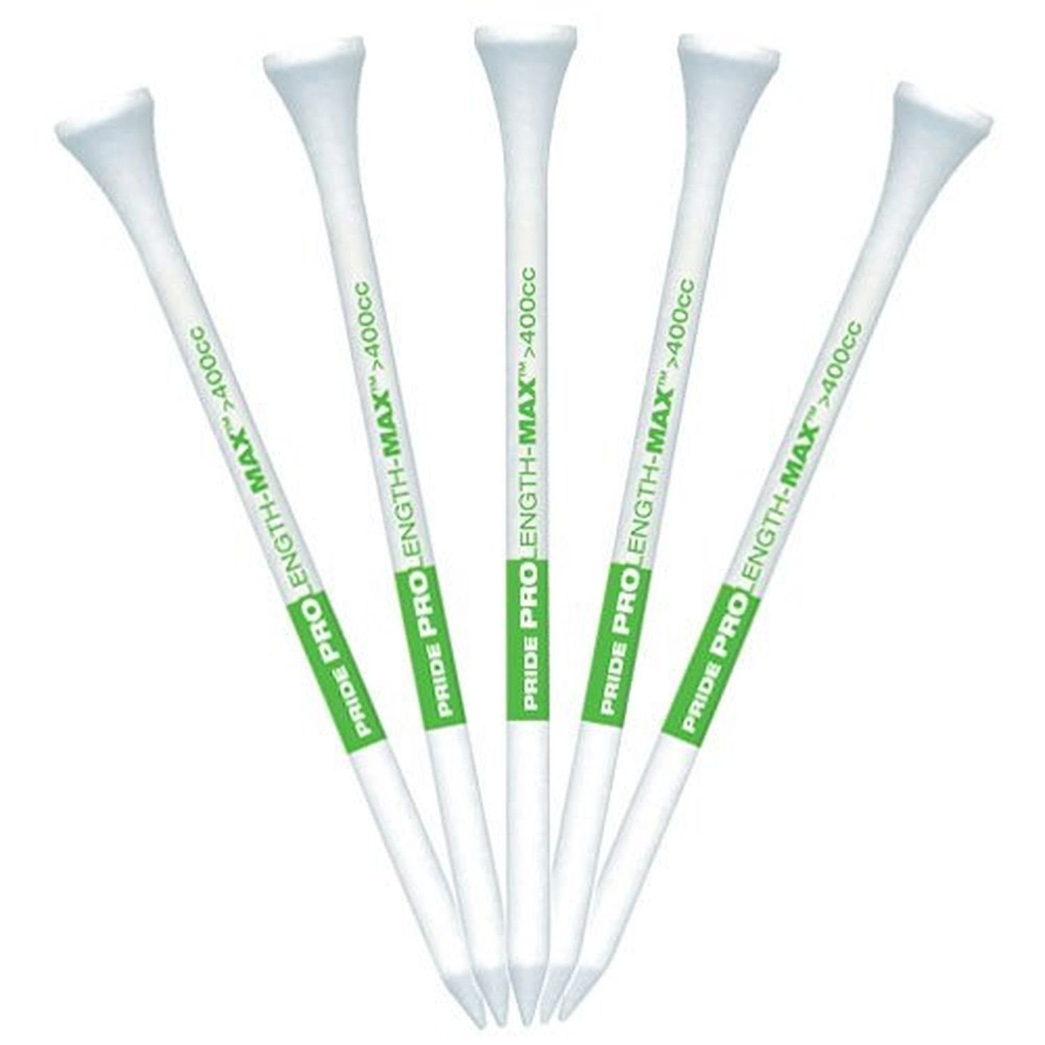 Pride Professional Tee System Prolength Max 4'' White Golf Tees - 4 Bags