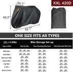 Szblnsm Bike Cover For 1, 2 Or 3 Bikes - Outdoor Waterproof Bicycle Covers - 420D Heavy Duty Ripstop Material Offers Constant Pr