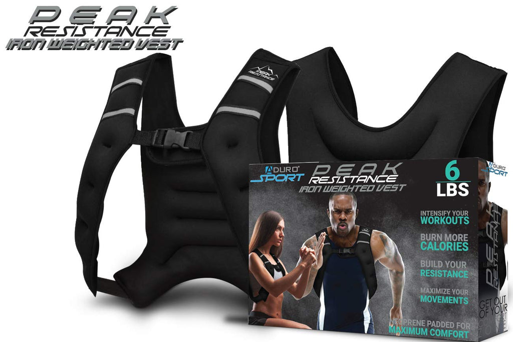 Aduro Sport Weighted Vest Workout Equipment, 4Lbs/6Lbs/12Lbs/20Lbs/25Lbs Body Weight Vest For Men, Women, Kids (6 Pounds (2.72 K