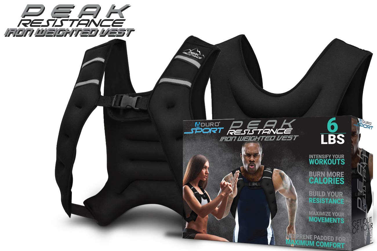 Aduro Sport Weighted Vest Workout Equipment, 4Lbs/6Lbs/12Lbs/20Lbs/25Lbs Body Weight Vest For Men, Women, Kids (6 Pounds (2.72 K