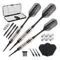 Viper Bobcat Adjustable Weight Soft Tip Darts With Storage/Travel Case: Nickel Silver Plated, Black Rings, 16-19 Grams