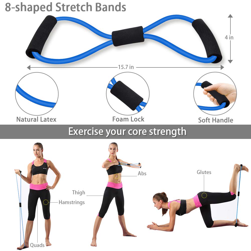 Ab Roller Wheel, 10-In-1 Ab Exercise Wheels Kit With Resistance Bands, Knee Mat, Jump Rope, Push-Up Bar - Home Gym Equipment For