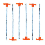 Asr Outdoor 6Pc Rock Tent Stake Set Bright Orange Hook Head For Hard Packed Soil