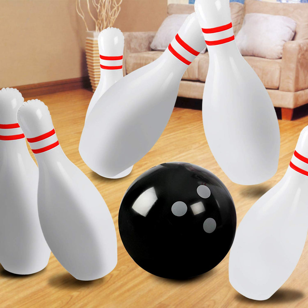 Novelty Place Giant Inflatable Bowling Set For Kids & Adults, One 14 Inches Ball With Six 22 Inches Pins