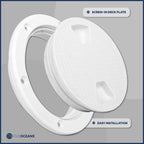 Five Oceans 8'' Boat Hatch, Marine Access Hatch, Round Inspection Deck Plate Hatch With Detachable Cover, Non-Slip, Uv Resistant