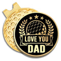 Geygie I Love You Dad Black Gold Golf Ball Marker With Magnetic Hat Clip, Golf Accessories For Men, Golf Gift For Dad From Son D