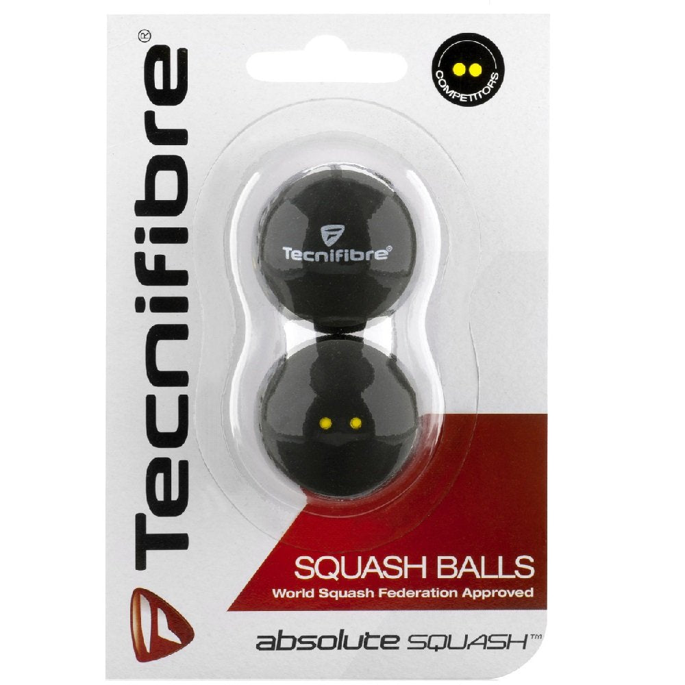Tecnifibre Double Yellow Dot Squash Balls  2 Pack