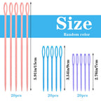60Pcs Plastic Sewing Needles, Large Eye Plastic Yarn Needles For Kids, 276354591 Inch Plastic Needles For Yarn And Craft Plastic