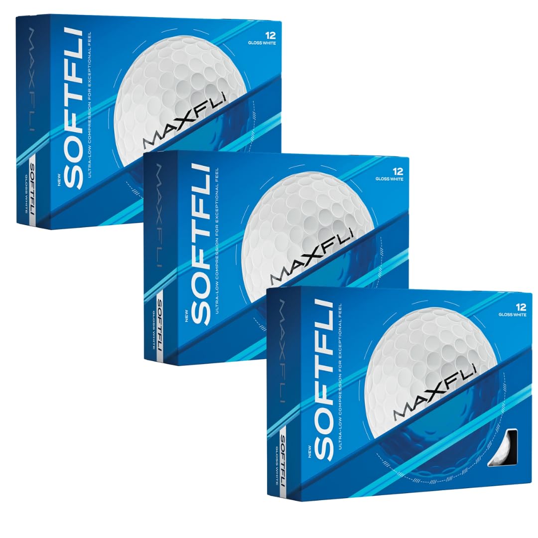 Maxfli SoftFli Golf Balls - 36-Pack Gloss White | Soft Feel Low Compression Golf Balls for Distance & Control | Durable Ionomer 