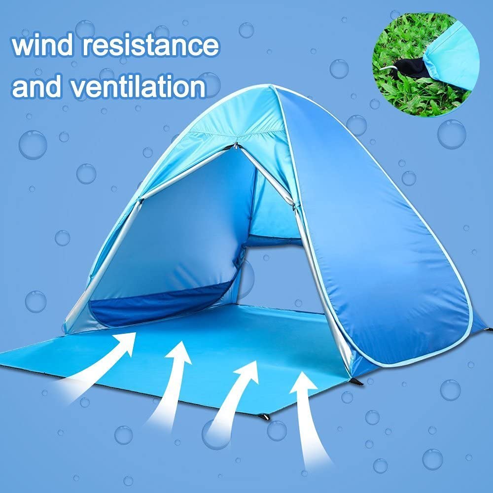 Pop Up Beach Tent Shade Sun Shelter Upf 50+ Canopy Cabana 2-3 Person For Adults Baby Kids Outdoor Activities Camping Fishing Hik