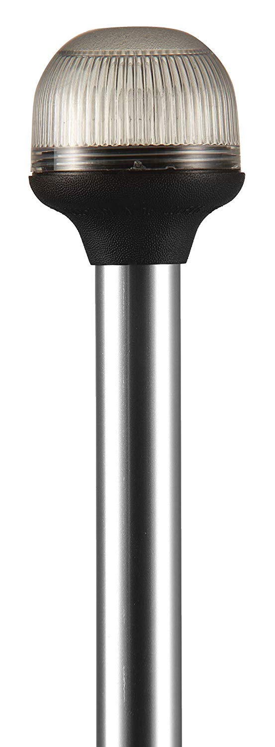 Attwood 5350-PA12-7 Folding All-Round 12-Inch Marine Boat Incandescent Pole Light, Silver, One Size