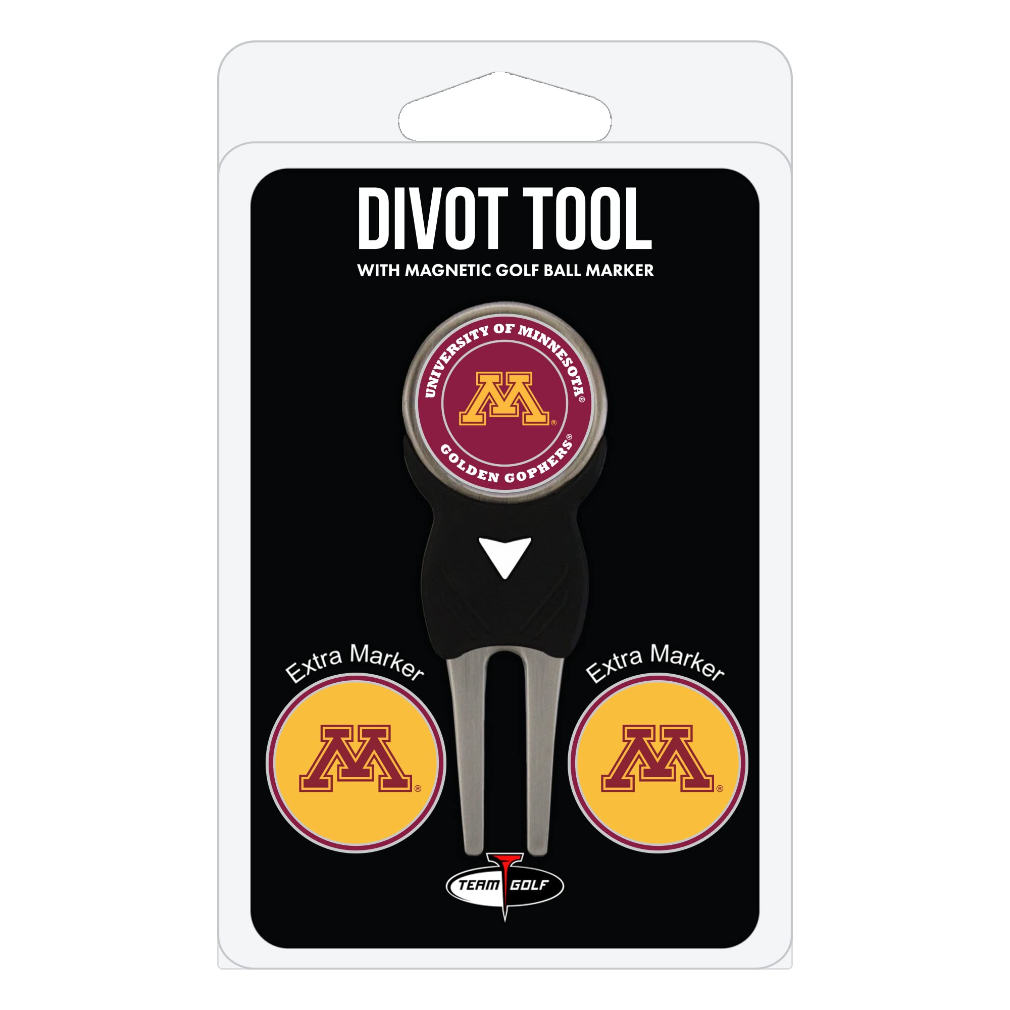 Team Golf Ncaa Minnesota Golden Gophers Divot Tool Pack With 3 Golf Ball Markers Divot Tool With 3 Golf Ball Markers Pack, Marke