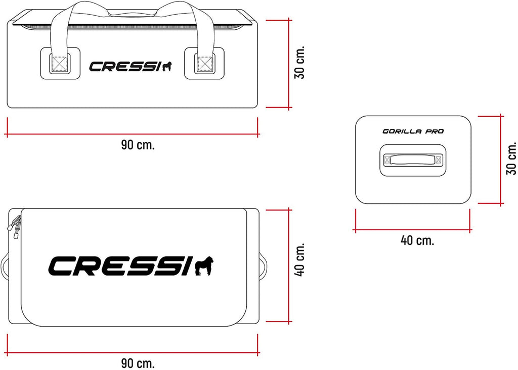Cressi Waterproof Bag For Scuba Freediving Equipment - 135 Liters Capacity  Gorilla Pro Xl Quality Since 1946