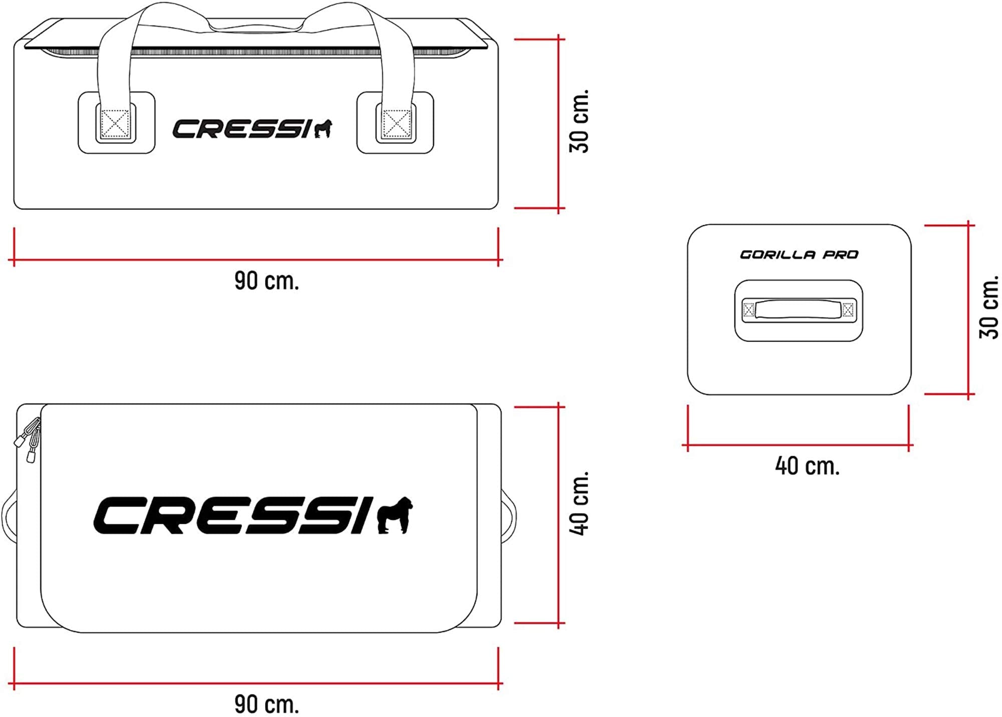 Cressi Waterproof Bag For Scuba Freediving Equipment - 135 Liters Capacity  Gorilla Pro Xl Quality Since 1946