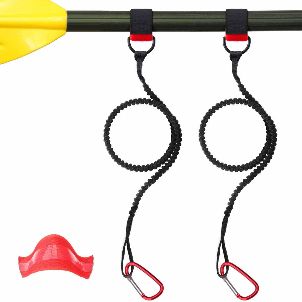 Boncas Paddle Leash Stretchable Kayak Paddle Coiled Leash For Kayak And Sup Paddles, Fishing Poles Rods 2 Pack