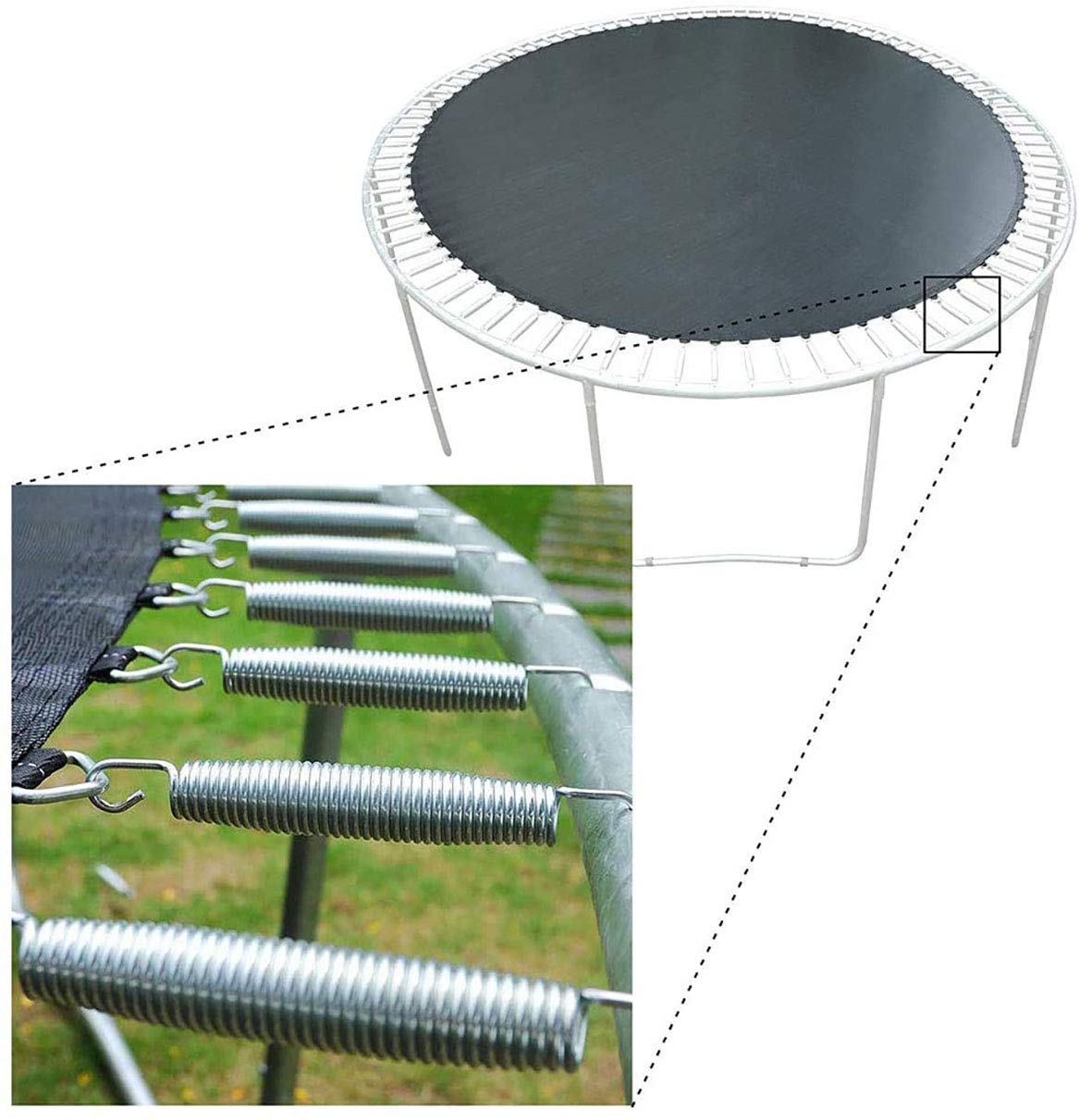 Talyrui 6.5In Trampoline Spring Heavy-Duty Galvanized Spring Anti-Oxidation Anti-Rust Pack Of 10
