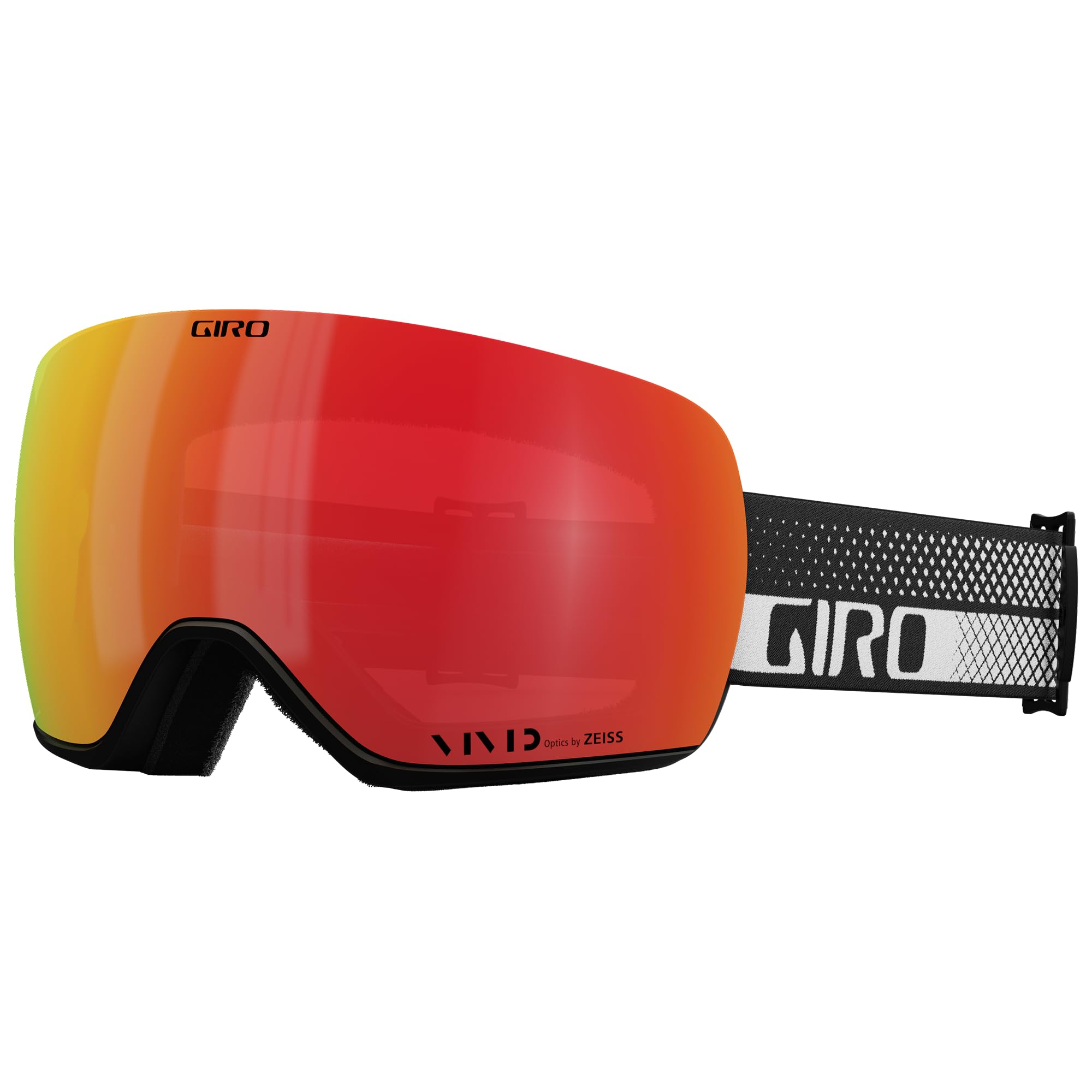 Giro Article II Ski Goggles - Snowboard Goggles for Men & Women - Black & White Flow Strap w/VIVID Ember/VIVID Infrared Lenses