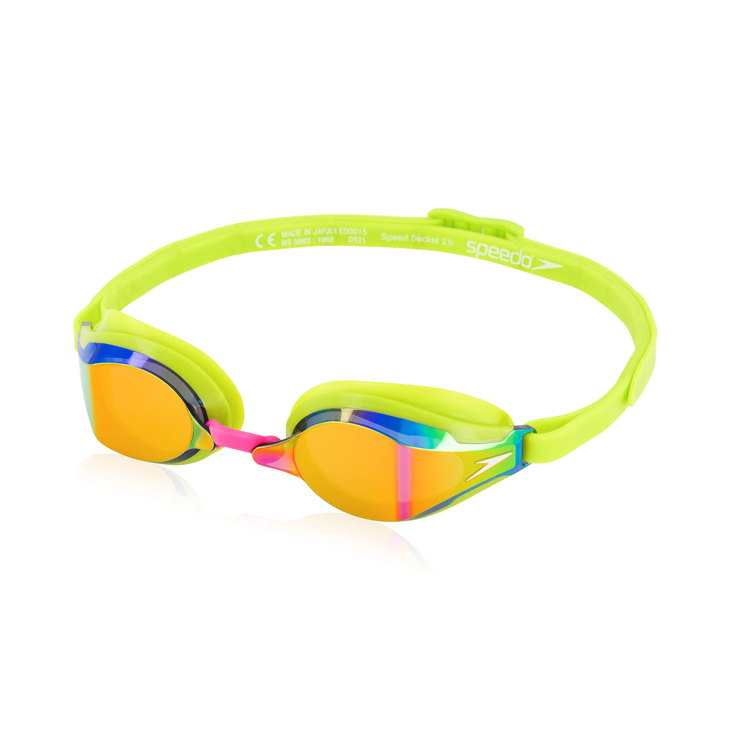Speedo 877502043131SZ Speed Socket 2.0 Mirrored LIME GREEN/SMOKE/ABLAZEMIRR 1SZ