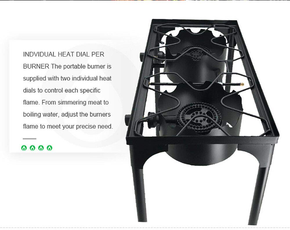 9Trading Cast Iron Free Stand Lp Propane Double Burner Cooking Stove Range Outdoor Cooker