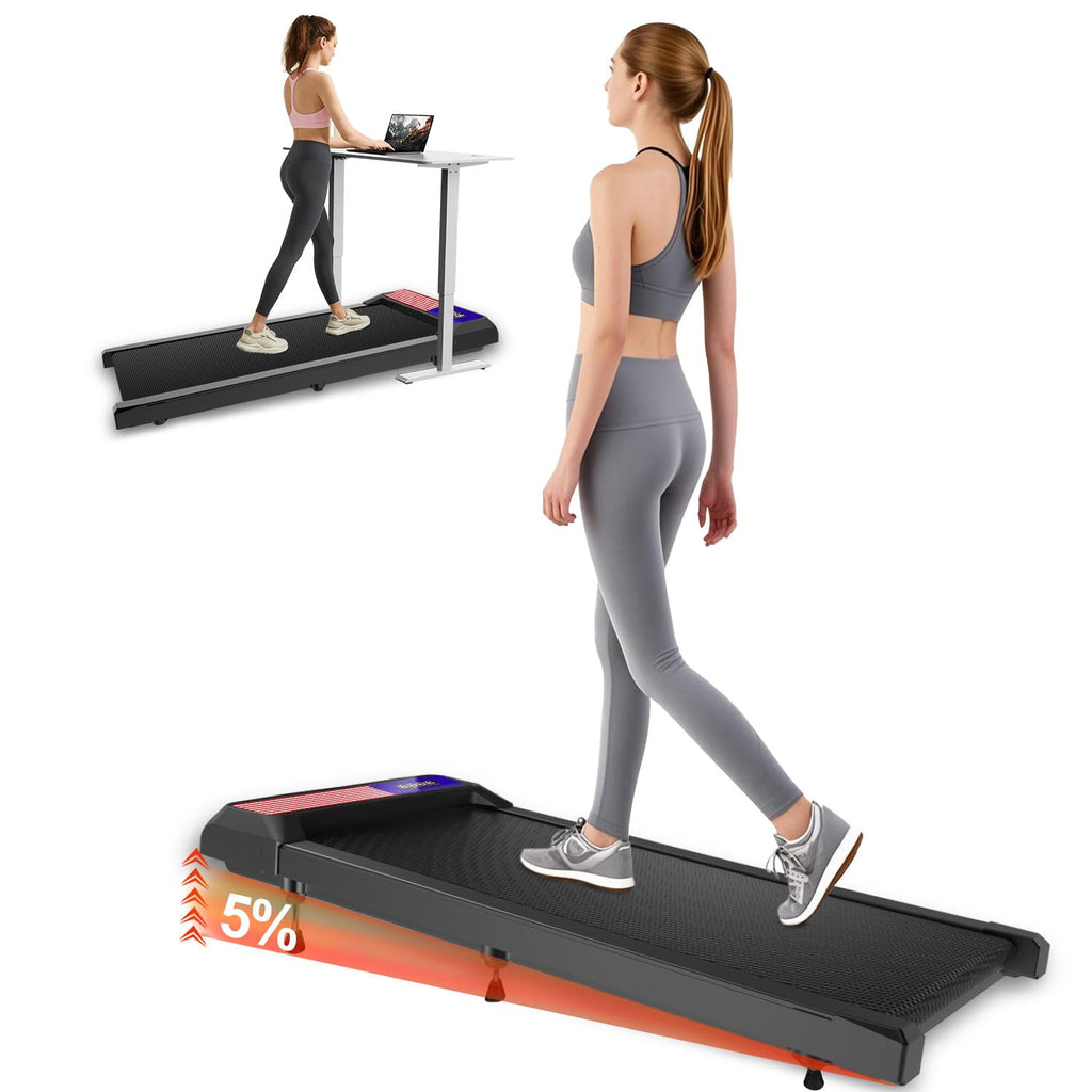 Walking Treadmill Pad, Under Desk Treadmills With Incline For Home Office,2.5 Hp Portable Walking Machine With 265 Lbs, Remote C