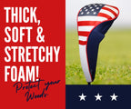 Usa Patriot Golf Zipper Head Covers 5 Fairway Woods Headcover U.S.A Neoprene Style Patriotic Driver Fits All Fairway Clubs