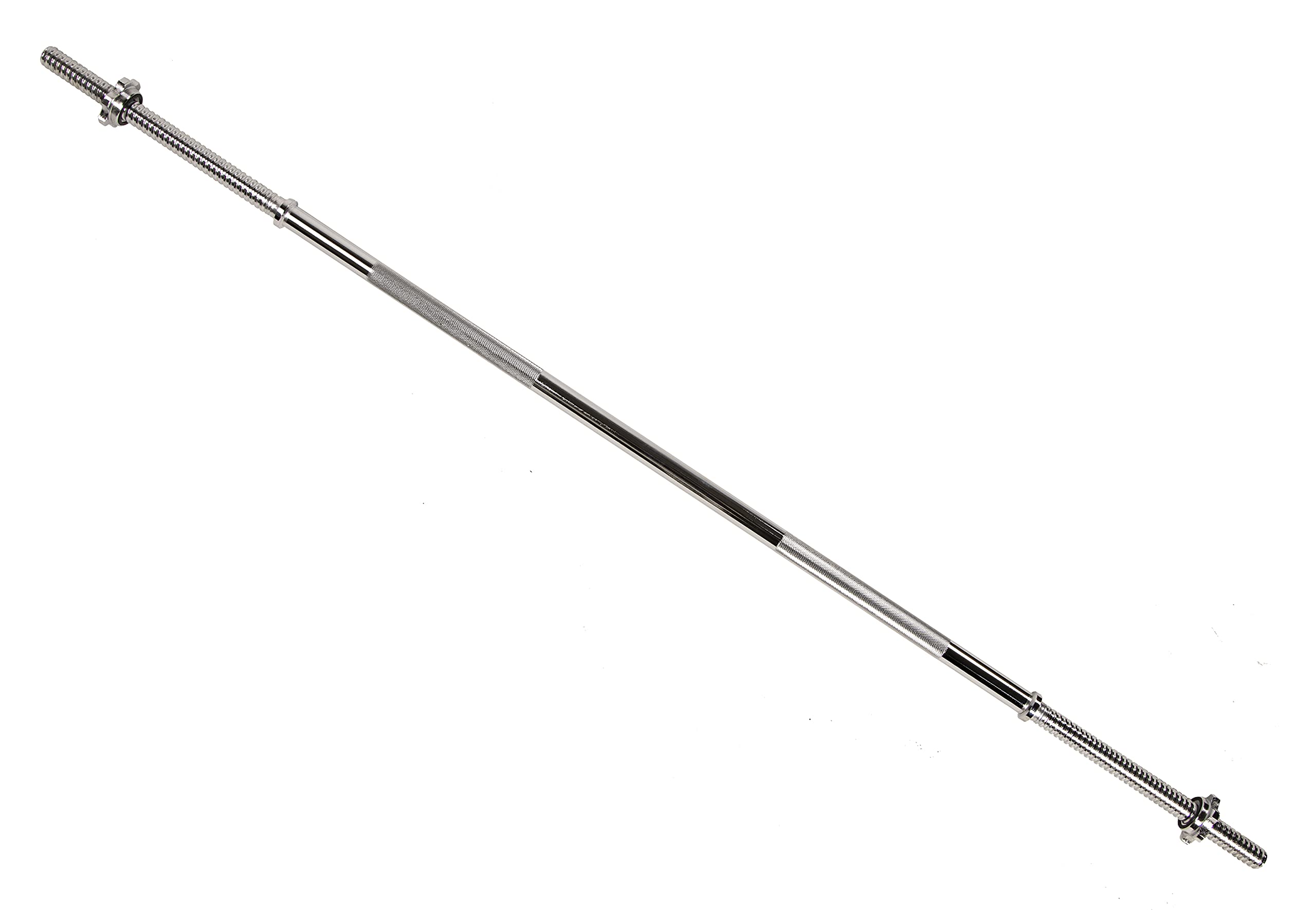 Signature Fitness 5Ft Stardard Barbell With Star Locks, Chrome