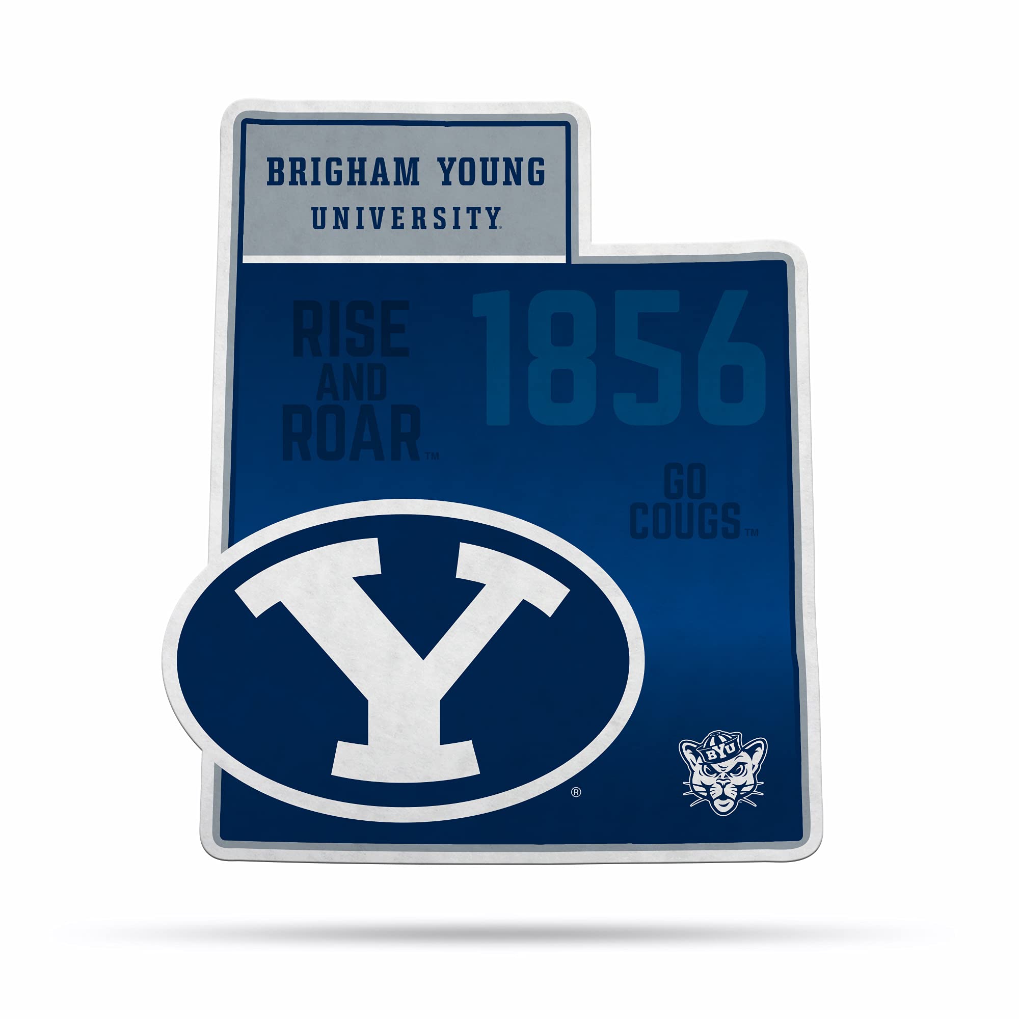 Rico Industries Ncaa Byu Cougars State Shape Shape Cut Pennant - Home And Living Room D  Cor - Soft Felt Ez To Hang