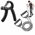 ODDISH way to fitness Hand Grip Strengthener with Resistance Tube, Adjustable 560 KG, Home Gym Workout Combo (Adjustable 560
