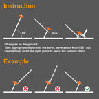 Abccanopy 15 Inch Tent Stakes 10 Pcs Non-Rust Metal Ground Anchors, Heavy Duty Spikes With 4 Ropes For Outdoor Camping, Orange