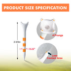 Full Choice Plastic Golf Tees 60 Pack (2-3/4) - Reduce Friction & Increase Distance, Golf Plastic Tees (White with Blue Strips