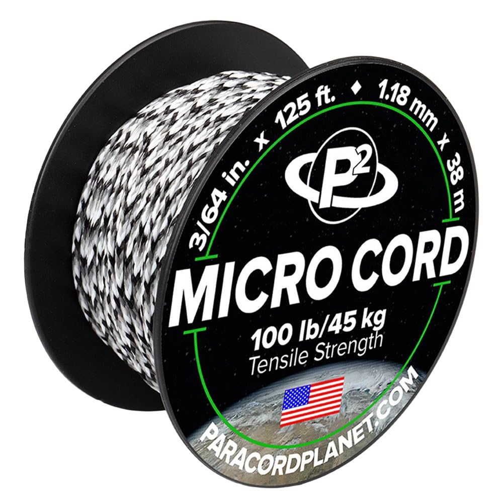 Paracord Planet Micro Paracord - Thin Braided Cord For Crafting, Fishing, And Diy Projects In 125 Ft Spools - Urban Camo