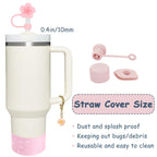 vikgle Stanley Cup Accessories Set for 40oz & 30oz Tumblers - Handle Strap, Spill-Proof Stopper, Silicone Straw Cover, Boot Base