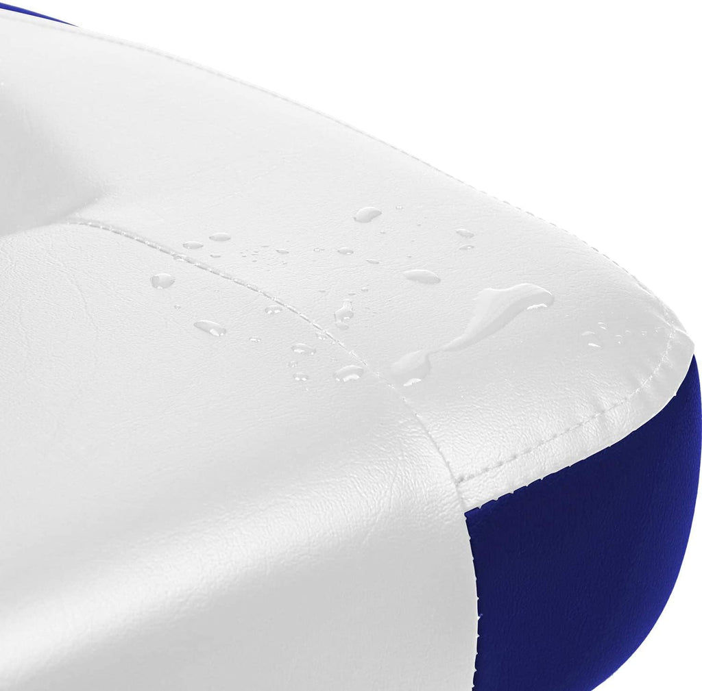 Xgear Deluxe Low Back Boat Seat, Fold-Down Fishing Boat Seat (2 Seats) (White/Grey/Blue)