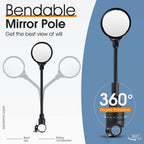 West Biking Bike Mirror Handlebar Mount, Adjustable Rotatable Bicycle Rear View Mirror, Wide Angle Acrylic Convex Safety Mirror
