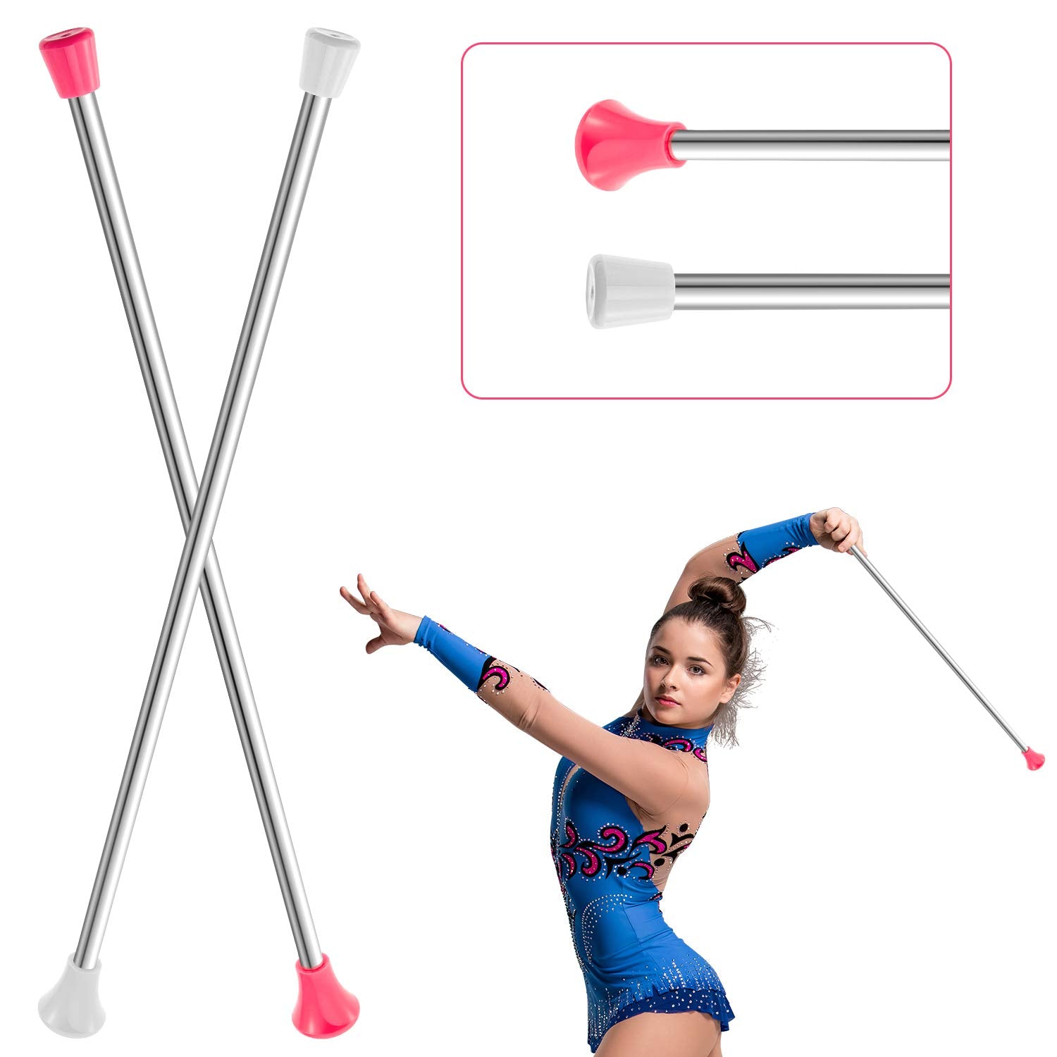 2 Pieces Twirling Batons Unisex Kids' Gymnastics Twirling Baton Dance Baton For Talent Shows, Artistic Dancing, Baton Twirling, 