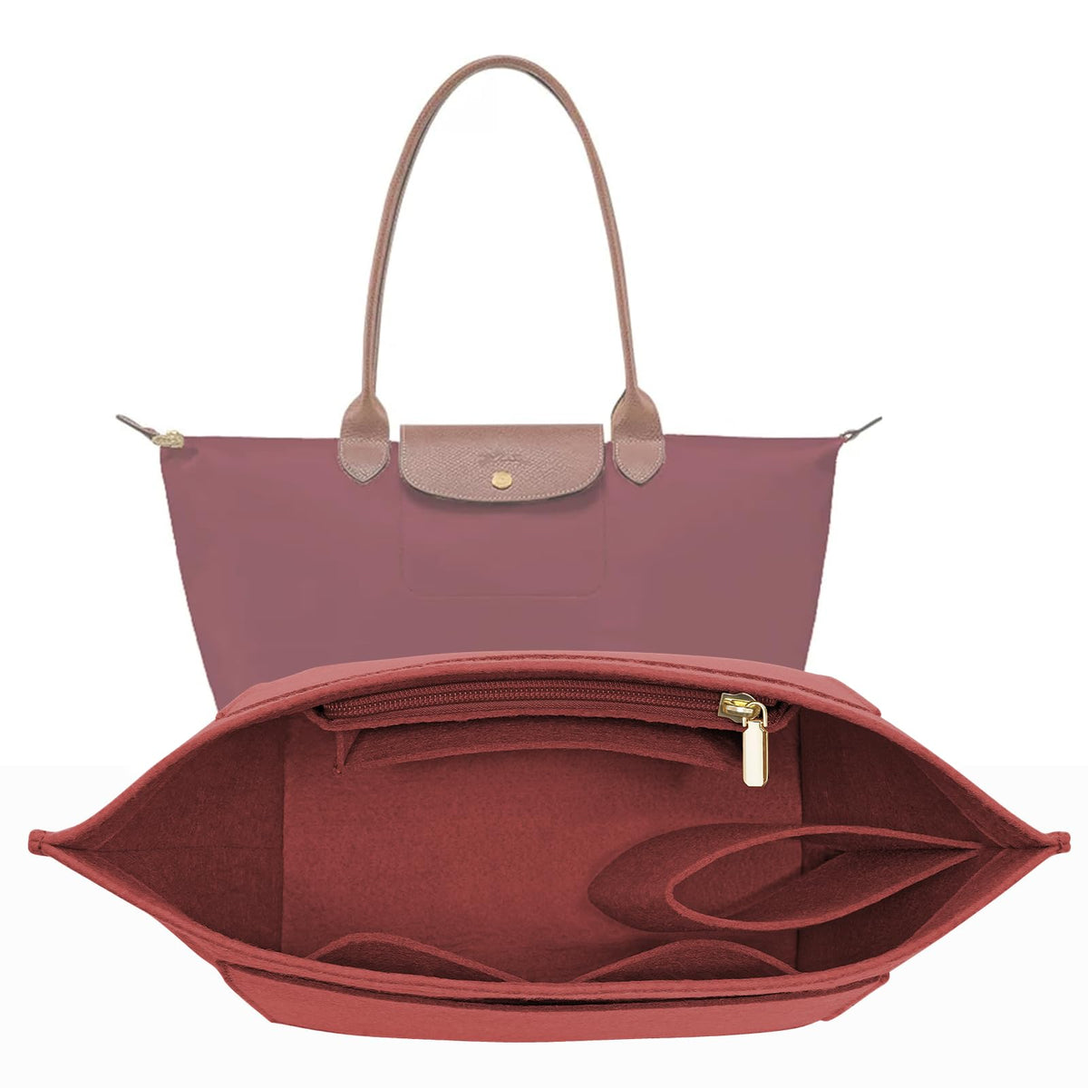Loukaycci Purse Organizer Insert For Le Pliage Medium Handbags Insert (Burgundy, Medium)