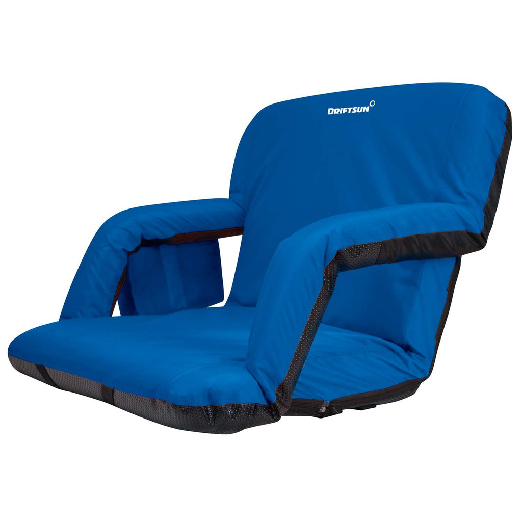 Driftsun Extra Wide Deluxe Reclining Stadium Seat, Bleacher Chair With Back Support, Folding Sport Chair Reclines Perfect For Bl