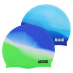Aegend 2 Pack Kids Swim Cap For Girls Boys Age 8-15, Waterproof Swim Cap Kids Durable Silicone Kids Swimming Cap For Boys Girls