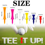Finger Ten Golf Tees Unbreakable Step Down Plastic Mixed Size Bulk Value 100 Count, 2 3/4, 2 1/4, 2, 1 3/4, 1 1/2 Inch Height Co