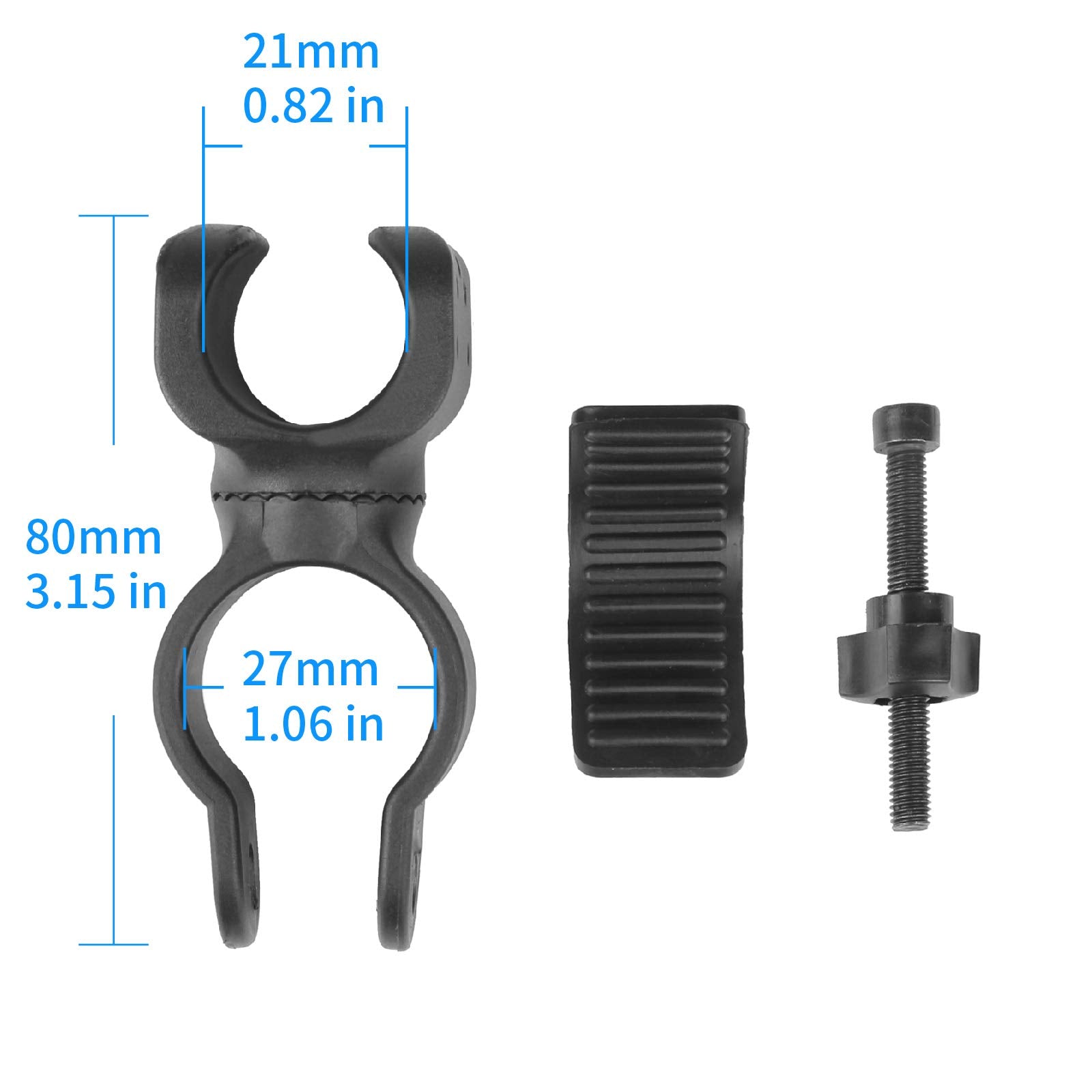 Bike Flashlight Mount [2 Pack] Handlebar Light Holder Mount Bicycle Mounting Bracket Flashlight Holder Torch Clip 360 Rotation B