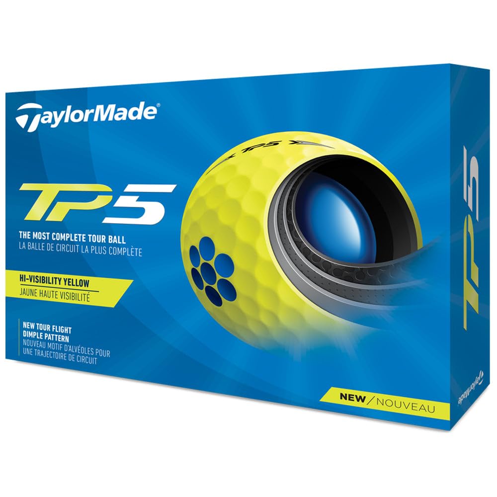 Taylormade Unisexs Tp5 Yellow Golf Balls, One Size