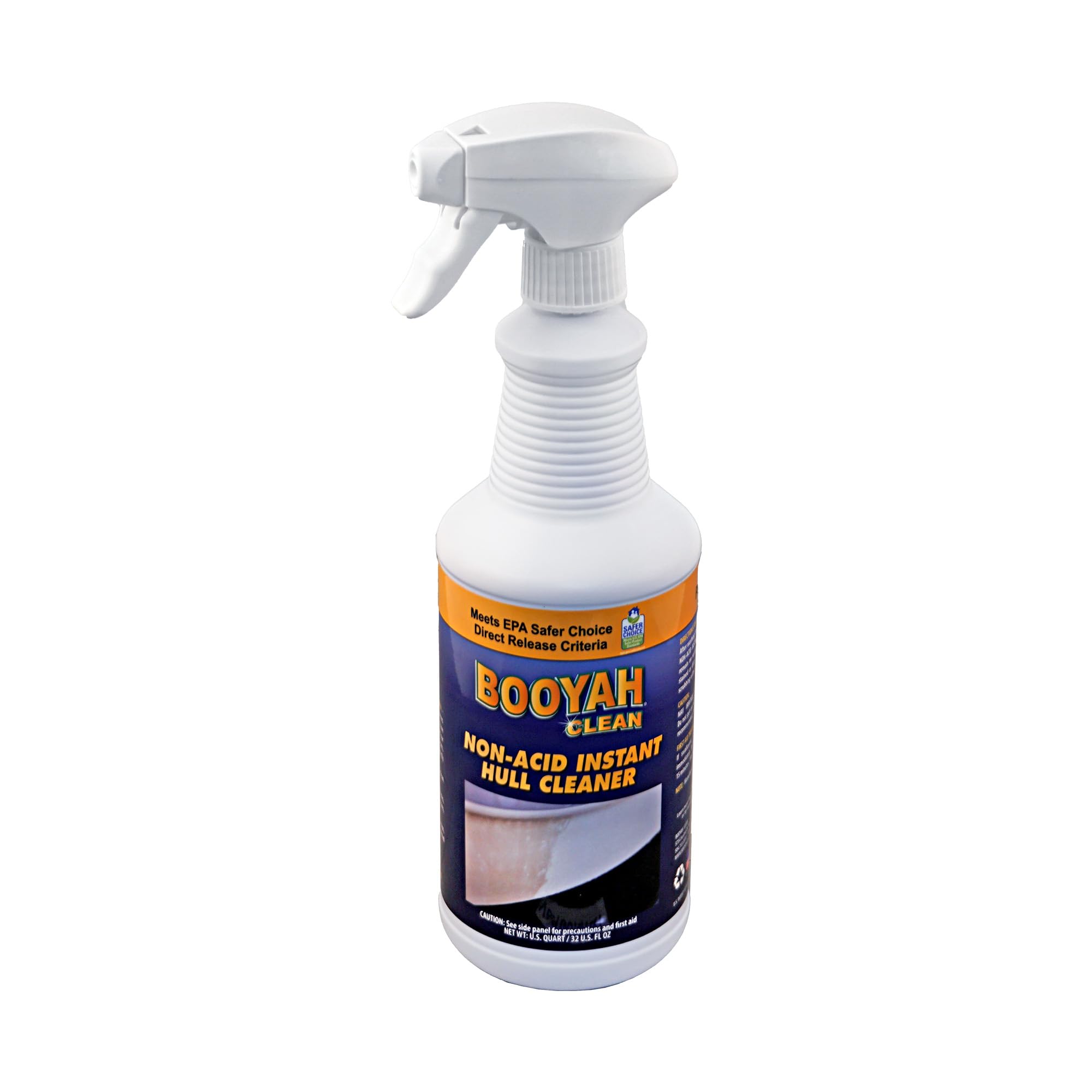 Booyah Clean Non-Acid Instant Hull Cleaner (Quart) - Removes Water and Scum Lines, Fish Blood, and Tannin Stains - Meets EPA Saf