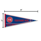 Rico Industries Nba Basketball Detroit Pistons Personalized - Custom 12'' X 30'' Soft Felt Pennant - Ez To Hang