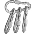 Bewishome 4 Pack Carabiner Hooks Hammock Locking Solid Metal D Clips With Heavy Duty 500Lbs Screw Gate For Camping Hiking Travel
