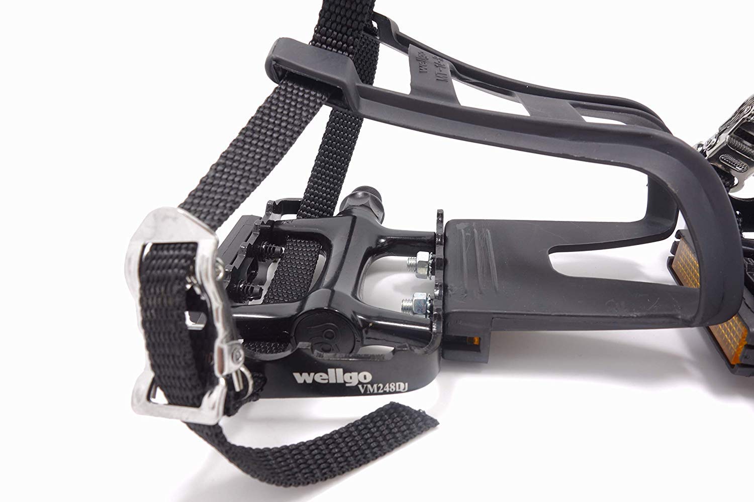 Newsty Bike Pedals With Toe Cages And Straps - Bicycle Toe Clips Cage Compatible With Peloton Bike Spin Bike For Regular Shoes I
